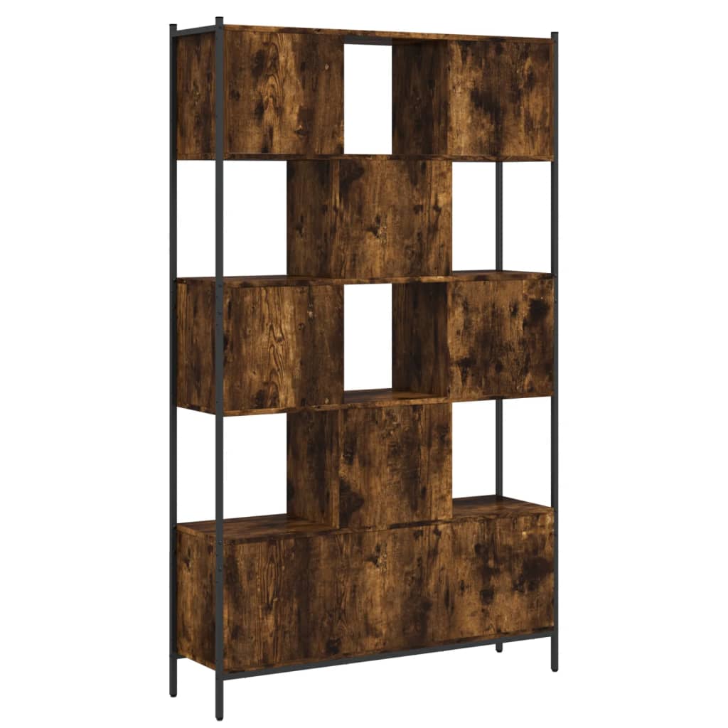 Boekenkast 102x28x172 cm bewerkt hout gerookt eikenkleurig