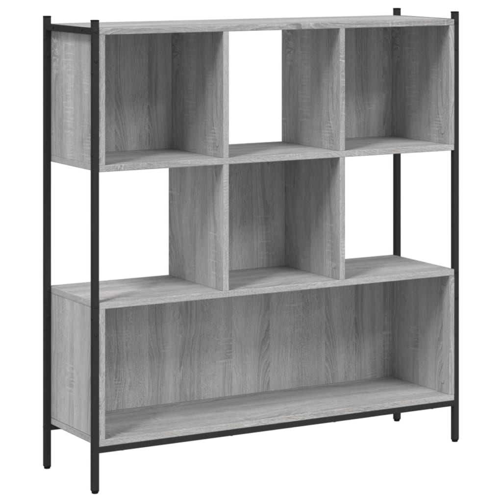 Boekenkast 102x28x172 cm bewerkt hout grijs sonoma eikenkleurig