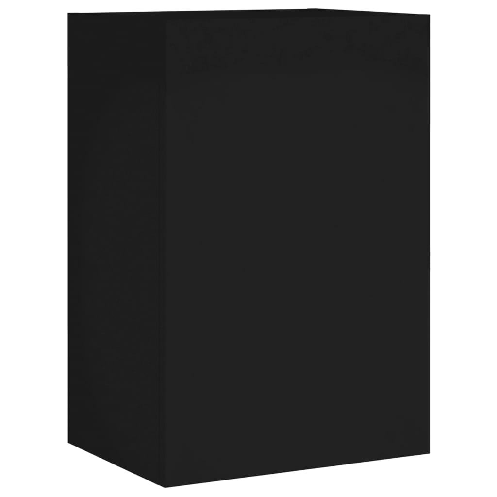 6-delige Tv-wandmeubelset bewerkt hout zwart