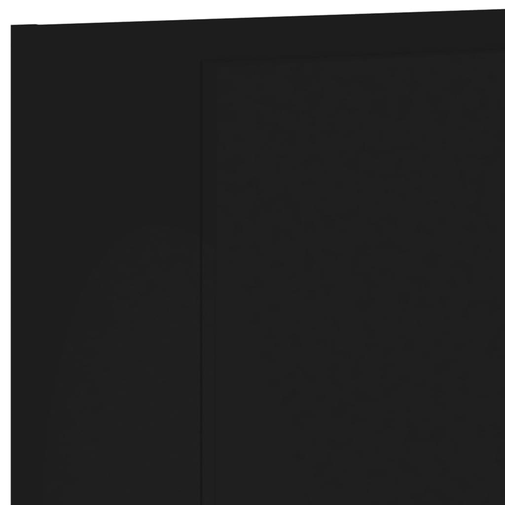 6-delige Tv-wandmeubelset bewerkt hout zwart