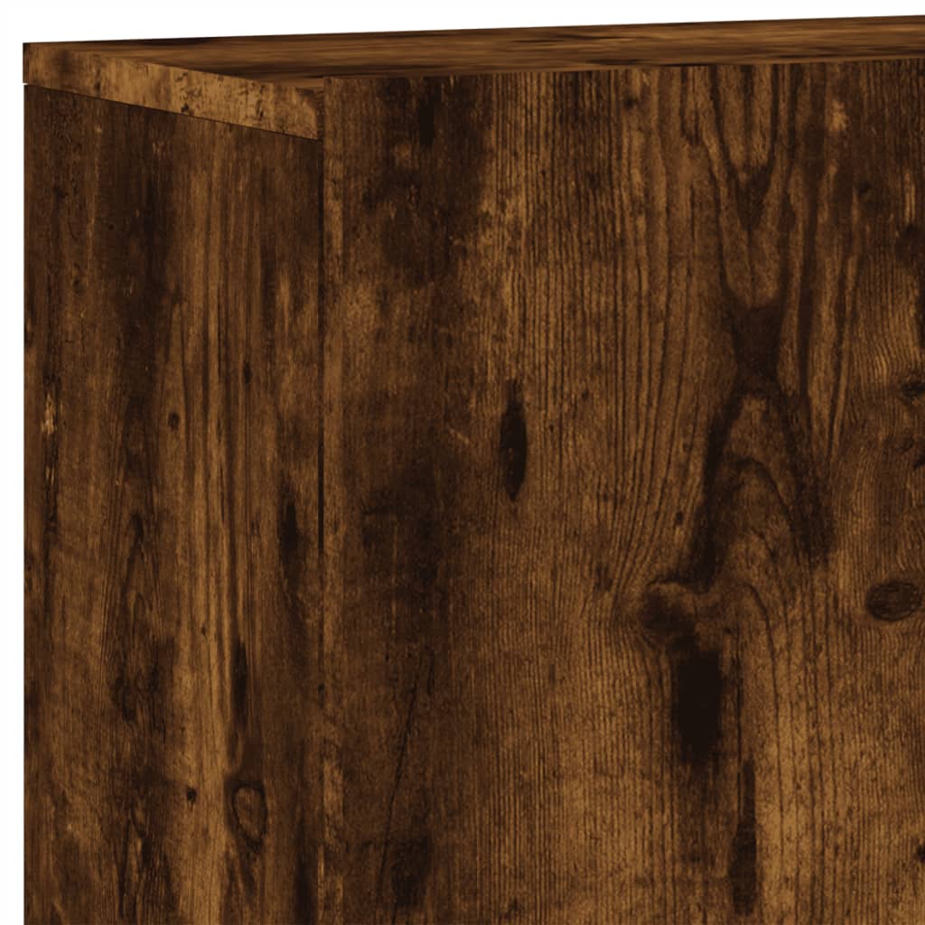 5-delige Tv-wandmeubelset bewerkt hout gerookt eikenkleurig