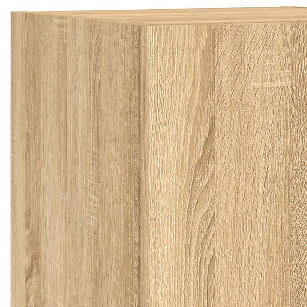 5-delige Tv-wandmeubelset met LED bewerkt hout sonoma eiken