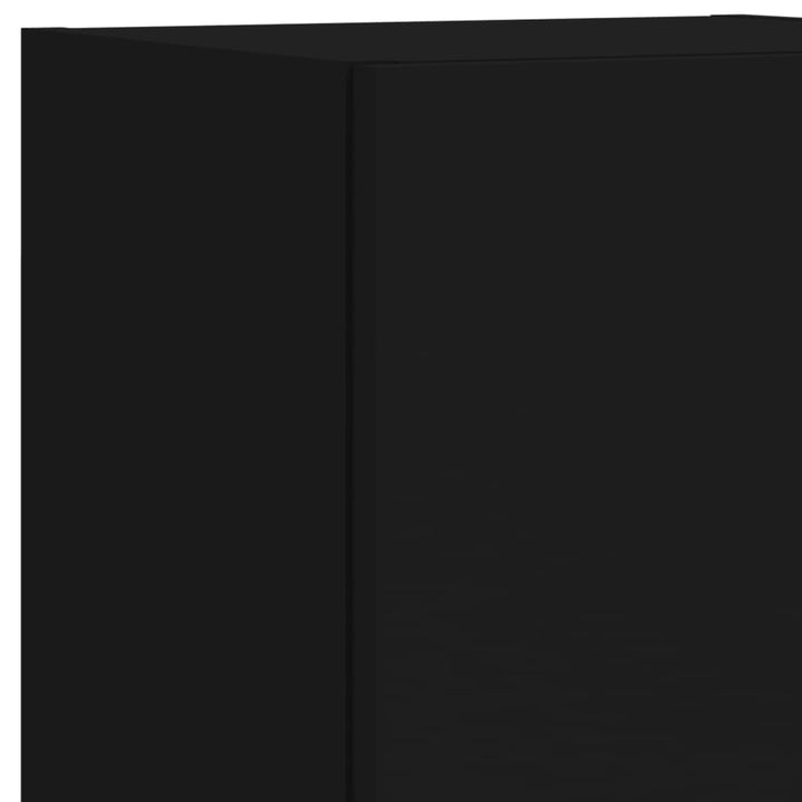 7-delige Tv-wandmeubelset met LED-verlichting zwart