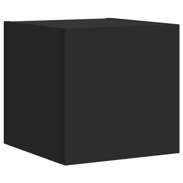 4-delige tv-wandmeubelset met LED-verlichting zwart