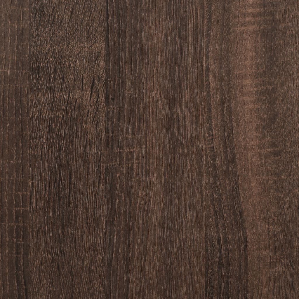 2-delige Salontafelset bewerkt hout en metaal bruineikenkleurig