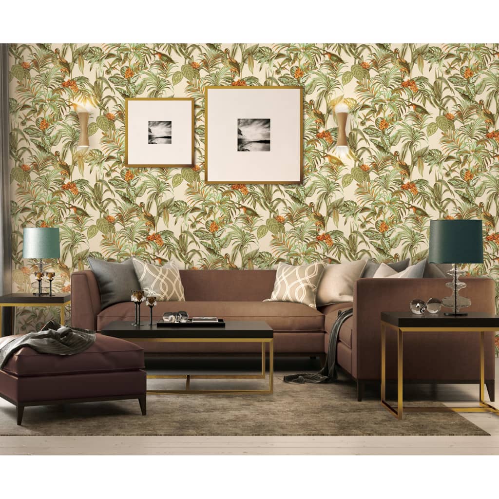 DUTCH WALLCOVERINGS Behang Bird-of-Paradise groen