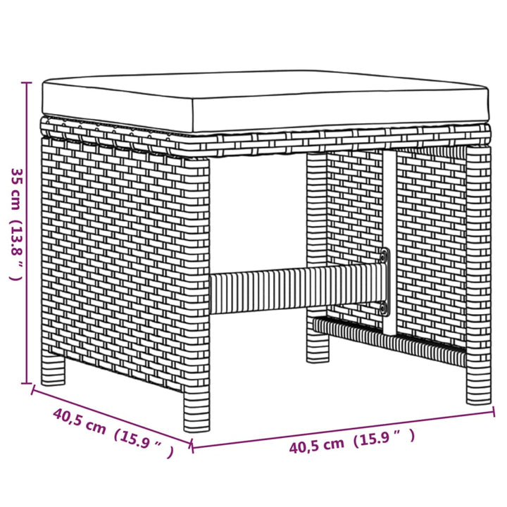 9-delige Tuinset met kussens poly rattan bruin - Griffin Retail