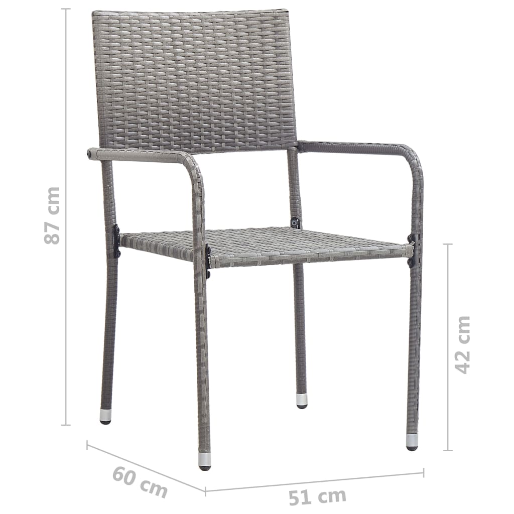 9-delige Tuinset poly rattan antracietkleurig - Griffin Retail