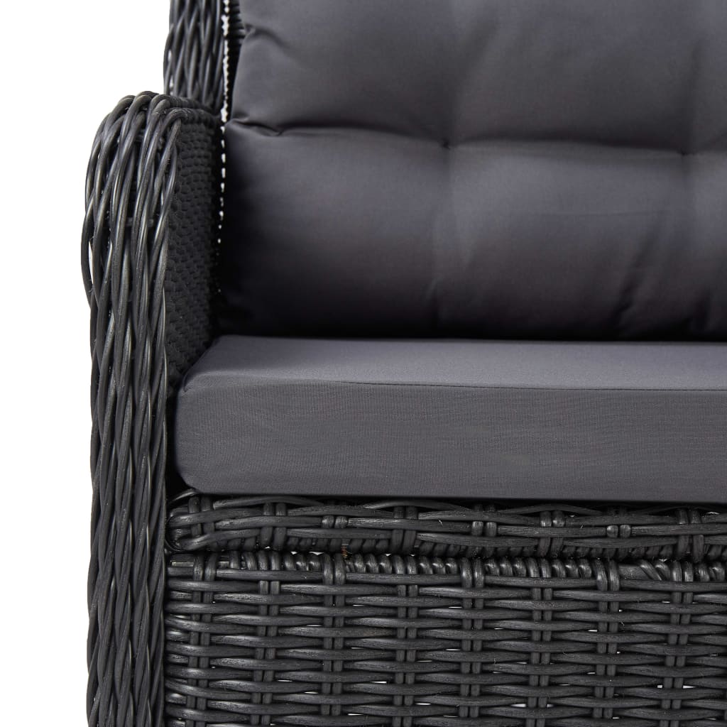 9-delige Tuinset poly rattan zwart - Griffin Retail