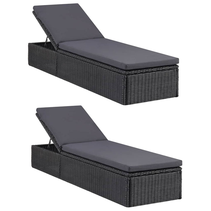 9-delige Tuinset poly rattan zwart - Griffin Retail