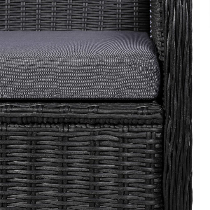 9-delige Tuinset poly rattan zwart - Griffin Retail