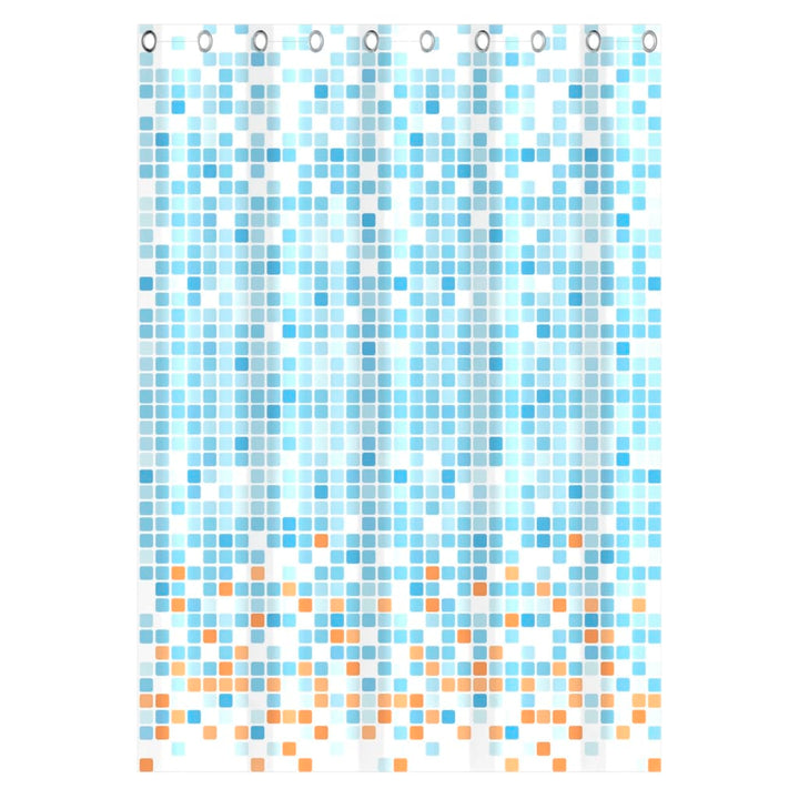 EISL Douchegordijn met mozaïek 200x180x0,2 cm blauw en oranje