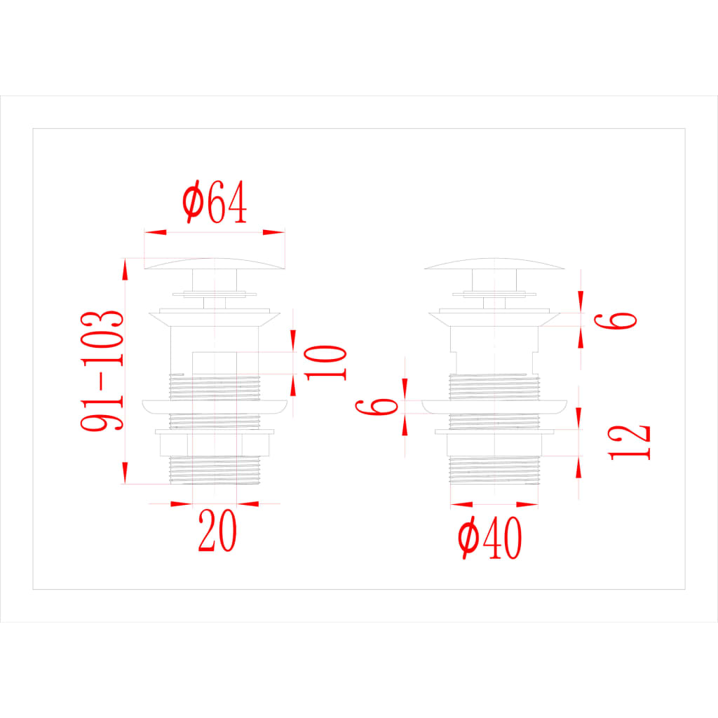 Afvoer pop-up met overloop 6,4x6,4x9,1 cm grijs - Griffin Retail