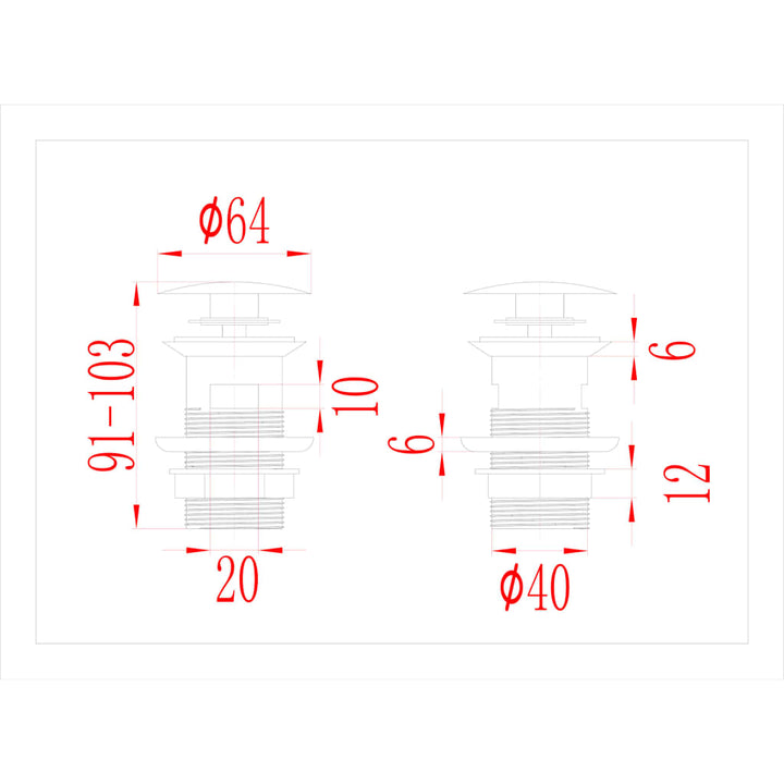 Afvoer pop-up met overloop 6,4x6,4x9,1 cm grijs - Griffin Retail