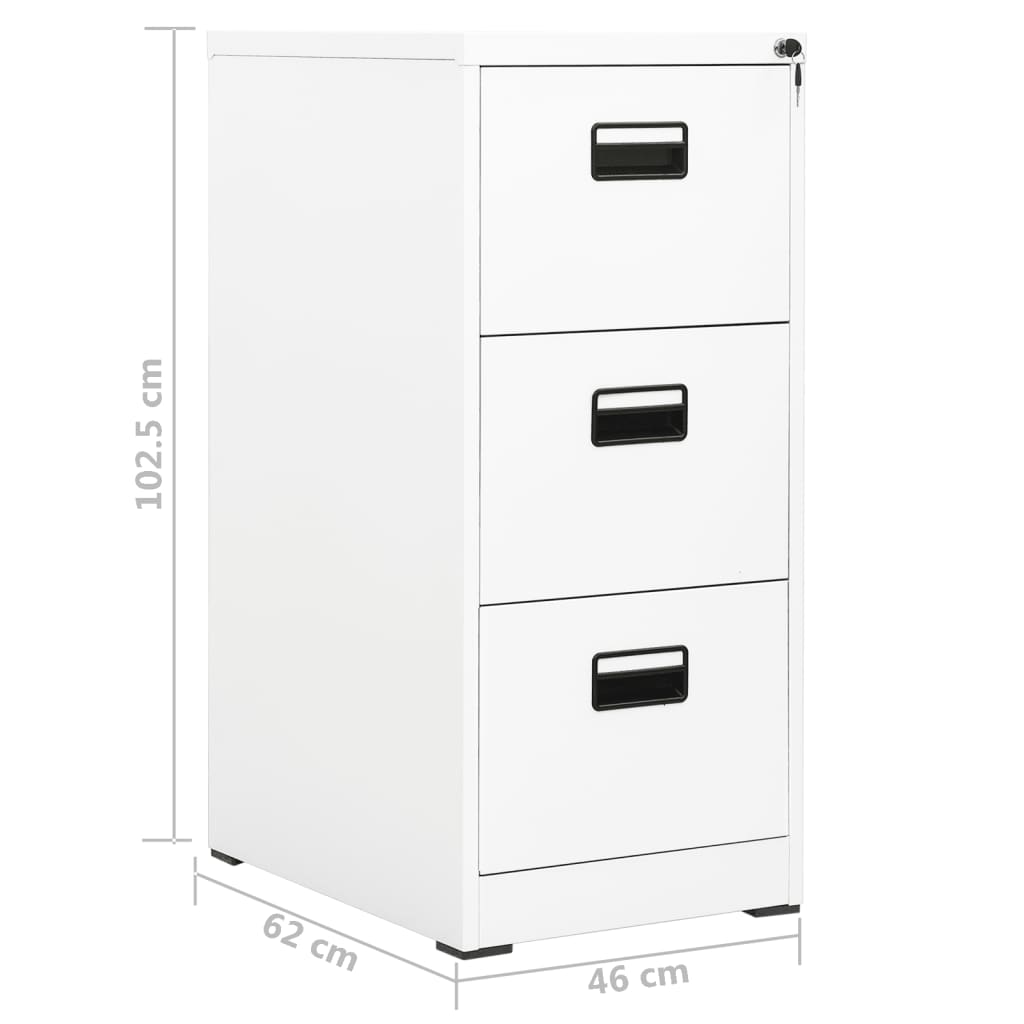 Archiefkast 46x62x102,5 cm staal wit - Griffin Retail