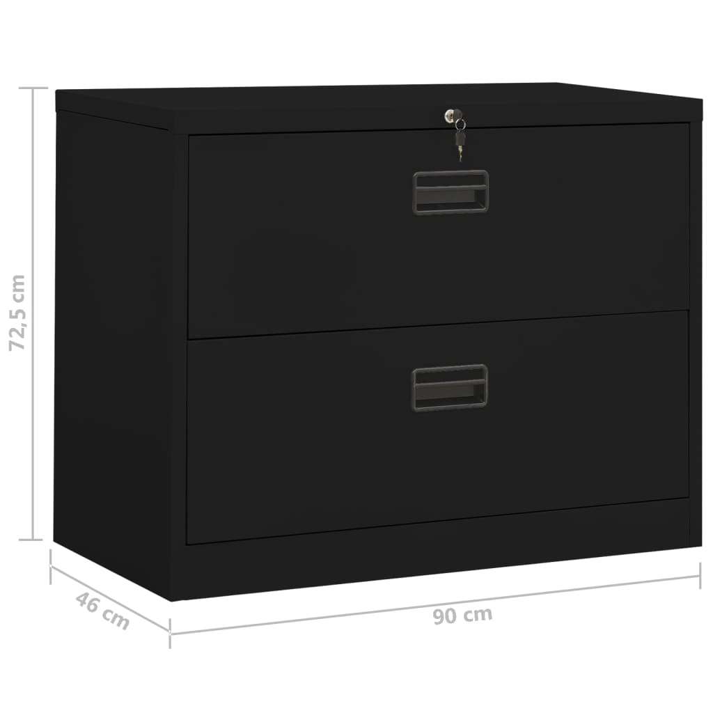 Archiefkast 90x46x72,5 cm staal zwart - Griffin Retail