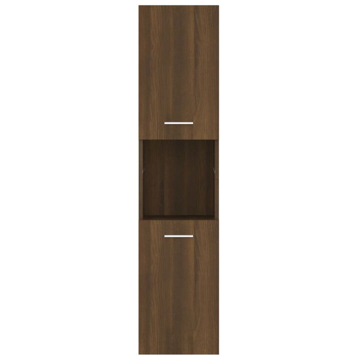 Badkamerkast 30x30x130 cm bewerkt hout bruineikenkleurig - Griffin Retail