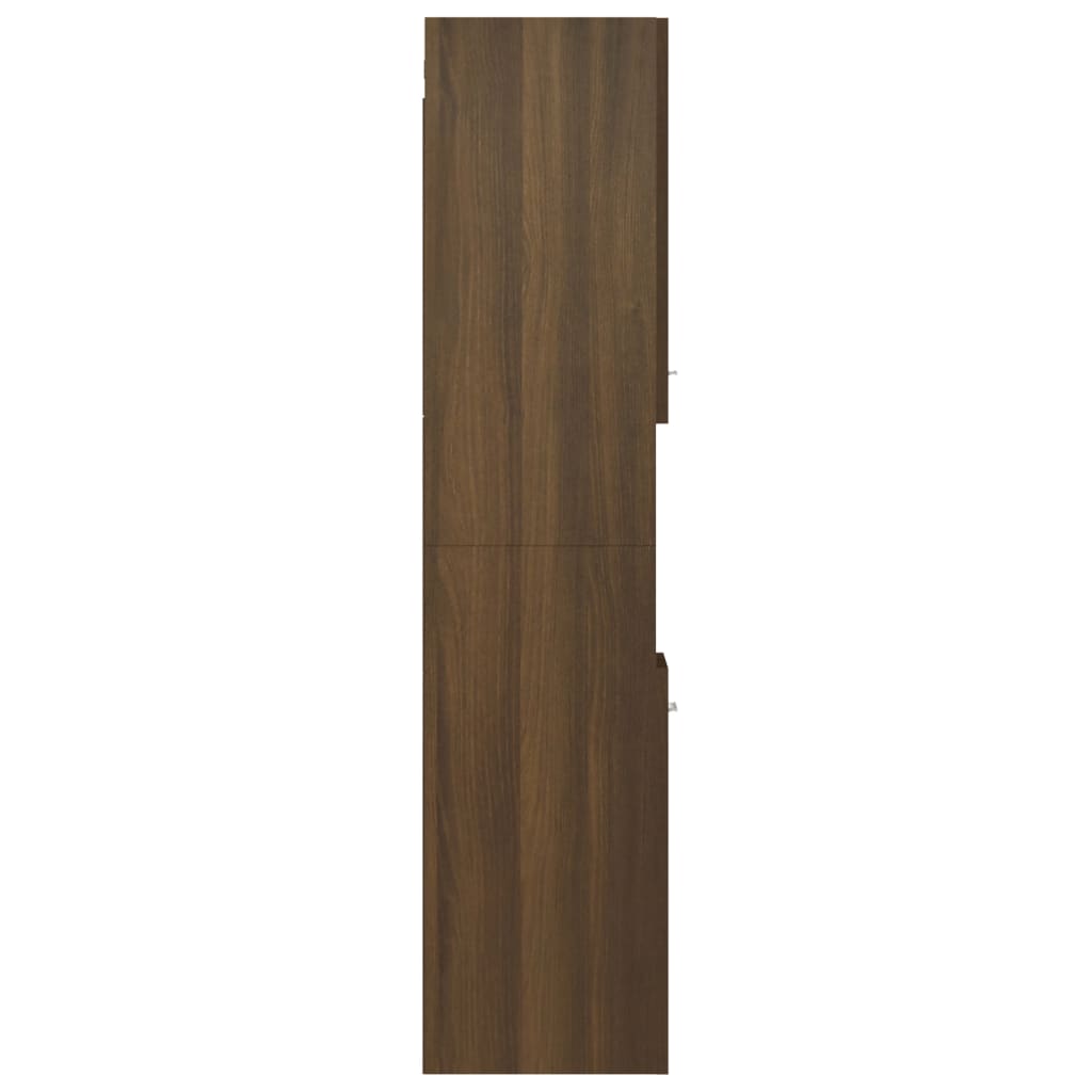 Badkamerkast 30x30x130 cm bewerkt hout bruineikenkleurig - Griffin Retail