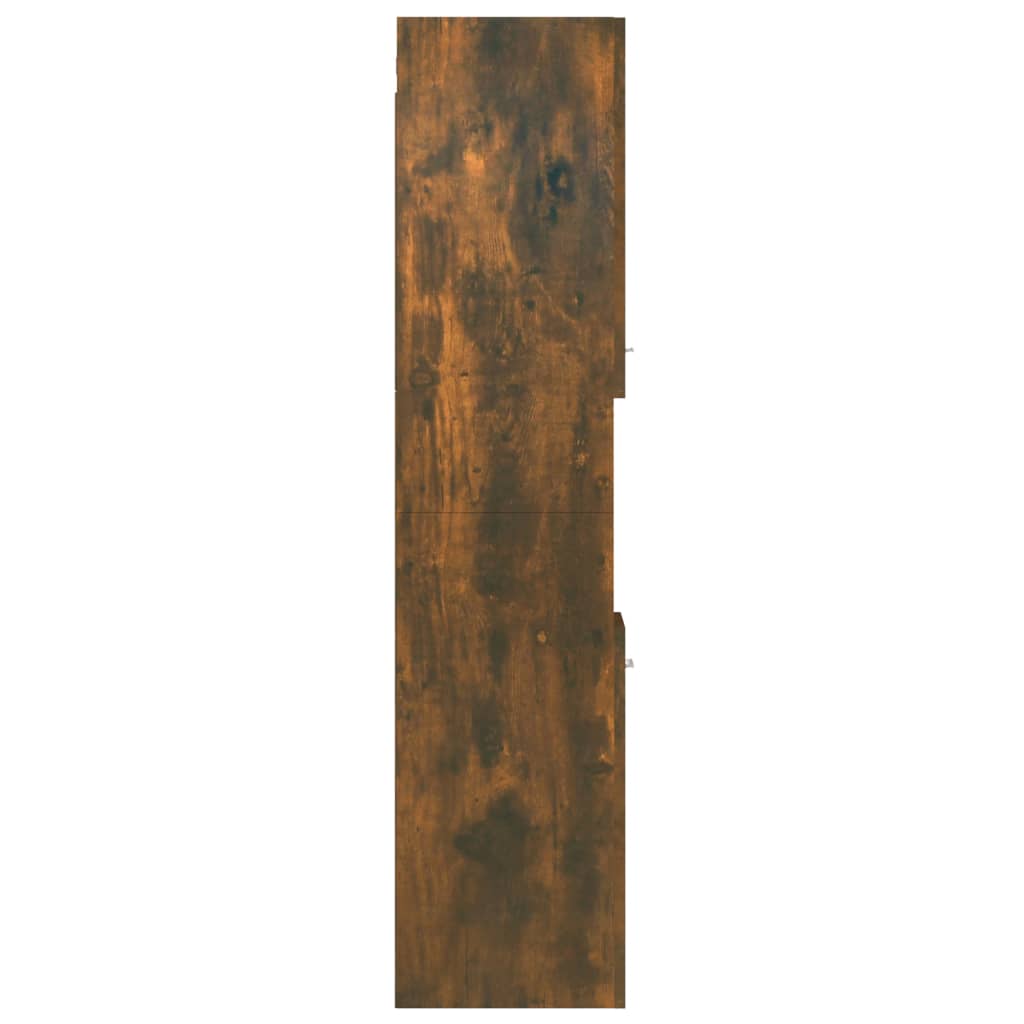 Badkamerkast 30x30x130 cm bewerkt hout gerookt eikenkleurig - Griffin Retail