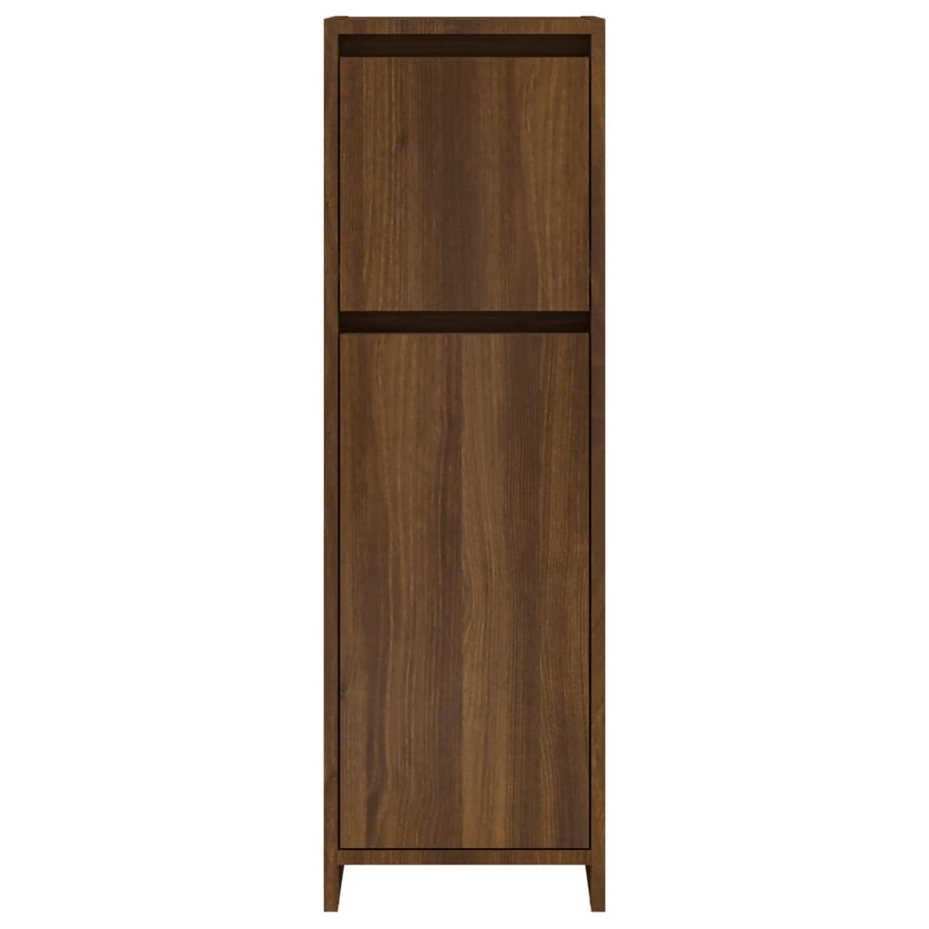 Badkamerkast 30x30x95 cm bewerkt hout bruineikenkleurig - Griffin Retail