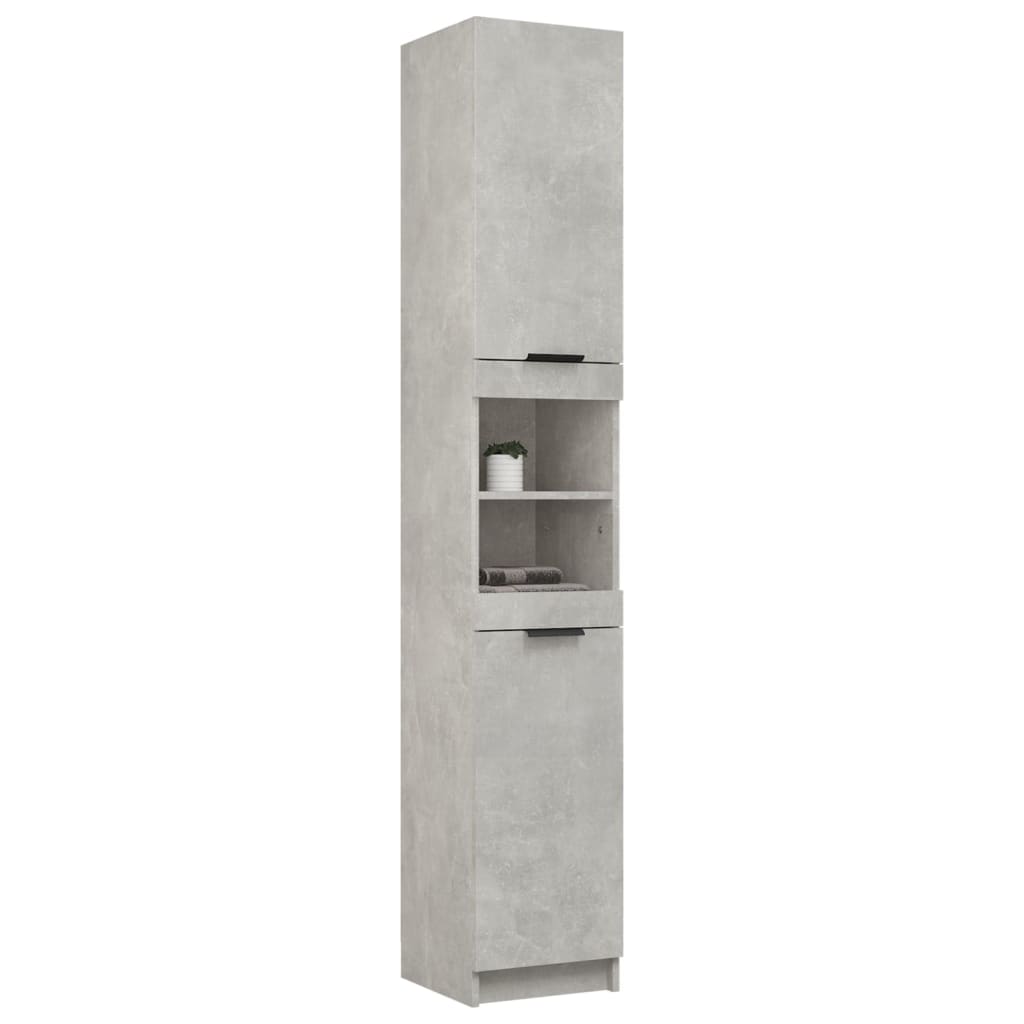 Badkamerkast 32x34x188,5 cm bewerkt hout betongrijs - Griffin Retail