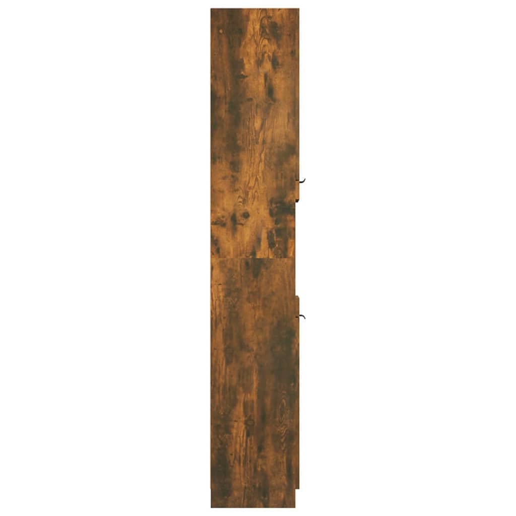Badkamerkast 32x34x188,5 cm bewerkt hout gerookt eikenkleurig - Griffin Retail