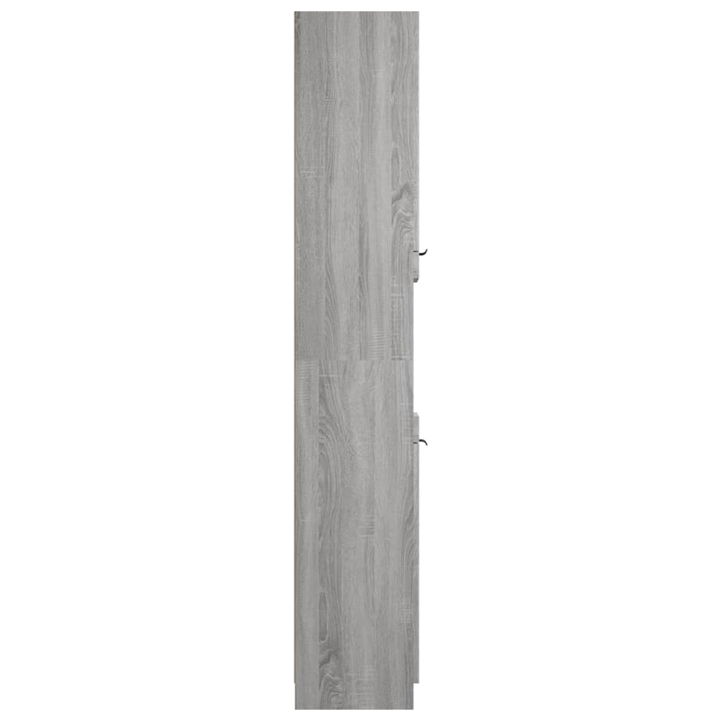 Badkamerkast 32x34x188,5 cm bewerkt hout grijs sonoma eiken - Griffin Retail