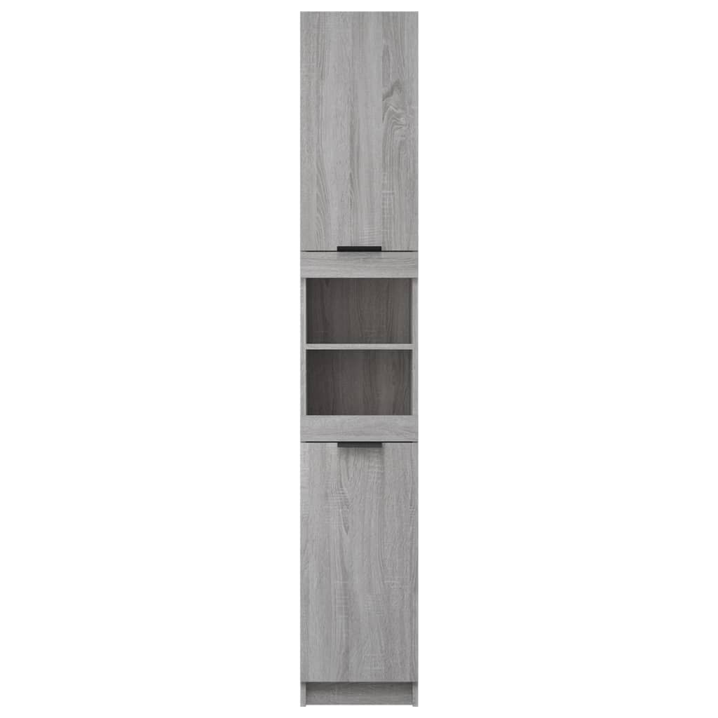 Badkamerkast 32x34x188,5 cm bewerkt hout grijs sonoma eiken - Griffin Retail