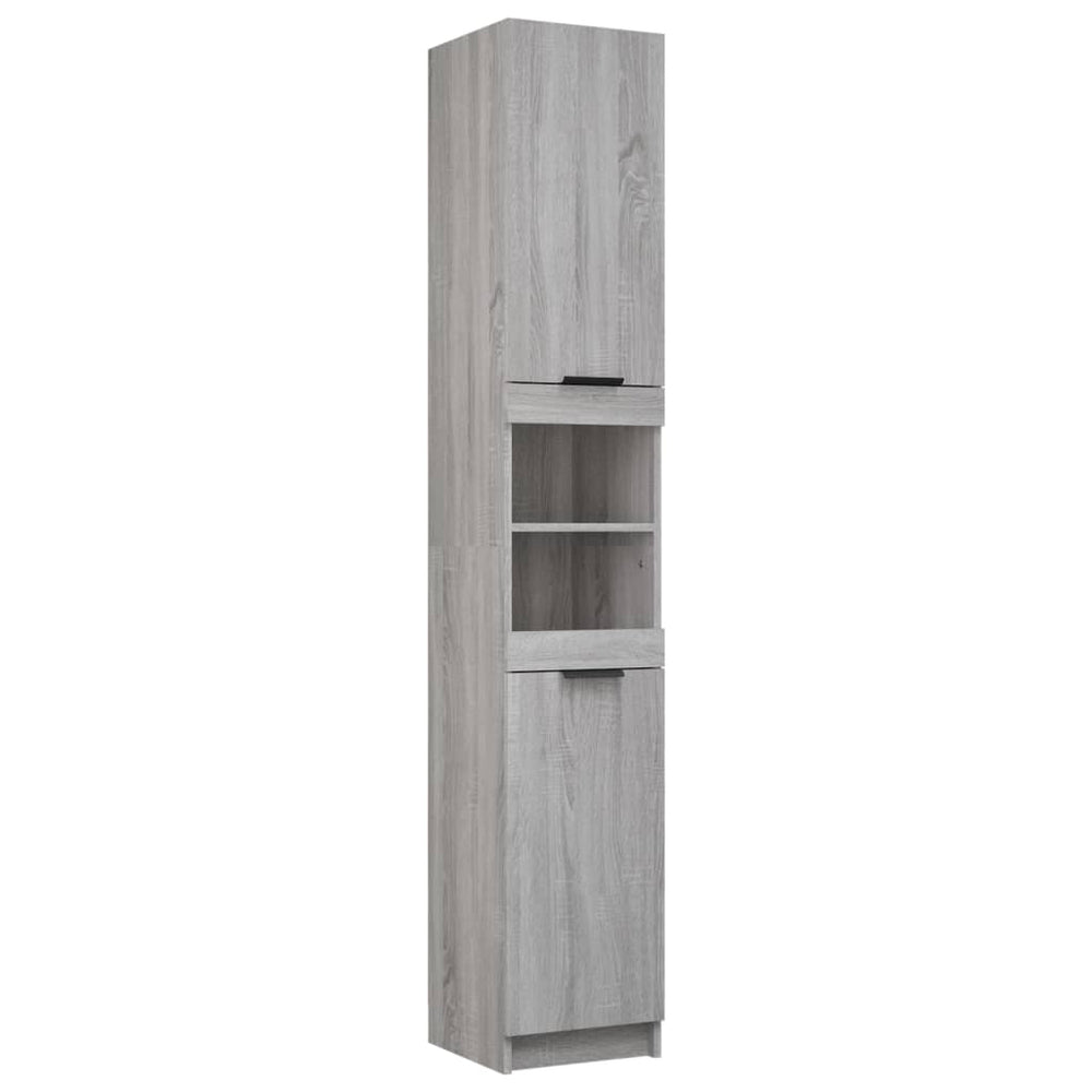 Badkamerkast 32x34x188,5 cm bewerkt hout grijs sonoma eiken - Griffin Retail