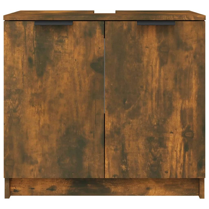 Badkamerkast 64,5x33,5x59 cm bewerkt hout gerookt eikenkleurig - Griffin Retail