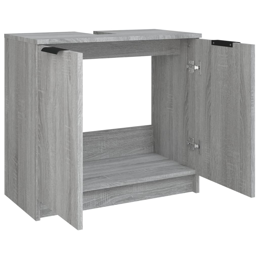 Badkamerkast 64,5x33,5x59 cm bewerkt hout grijs sonoma eiken - Griffin Retail