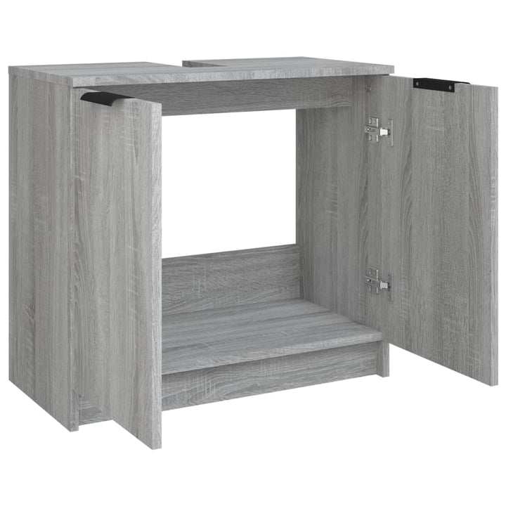 Badkamerkast 64,5x33,5x59 cm bewerkt hout grijs sonoma eiken - Griffin Retail