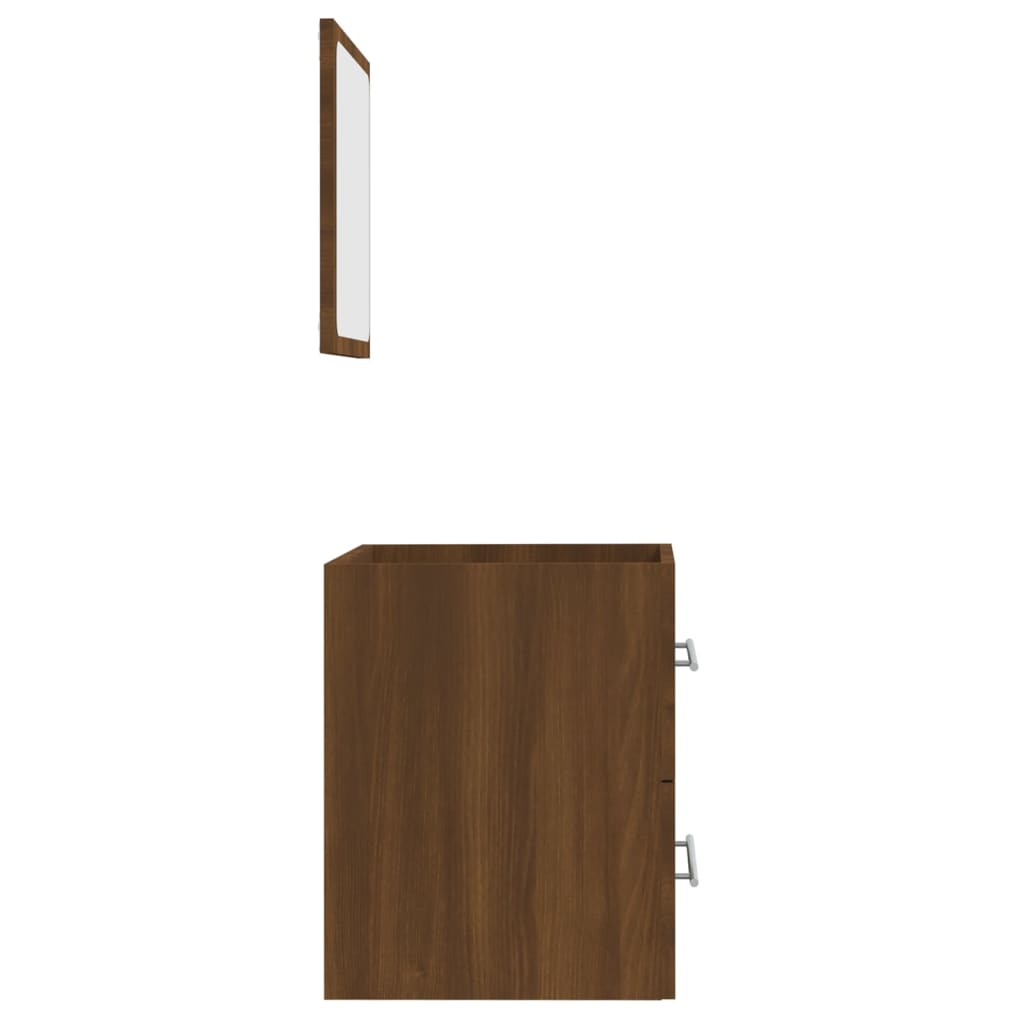 Badkamerkast met spiegel 41x38,5x48 cm bruineikenkleurig - Griffin Retail