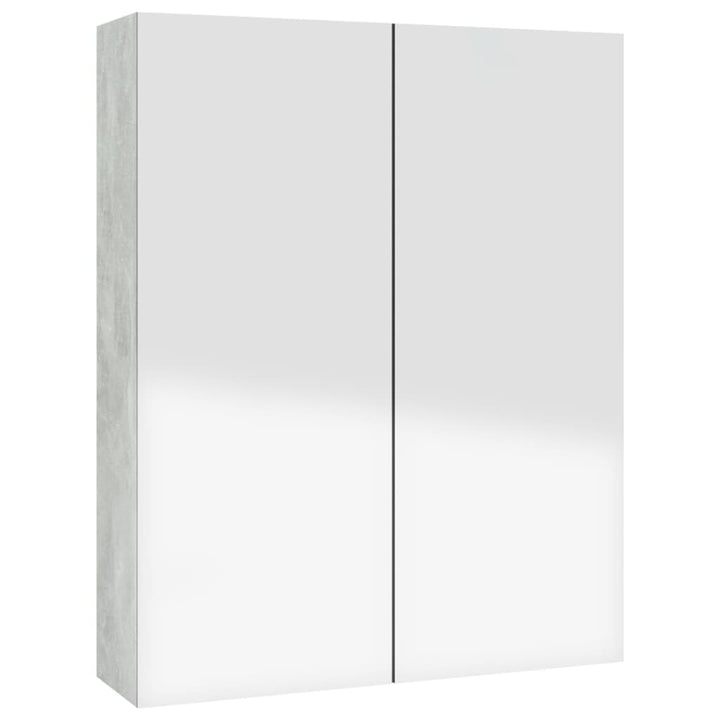 Badkamerkast met spiegel 60x15x75 cm MDF betongrijs - Griffin Retail