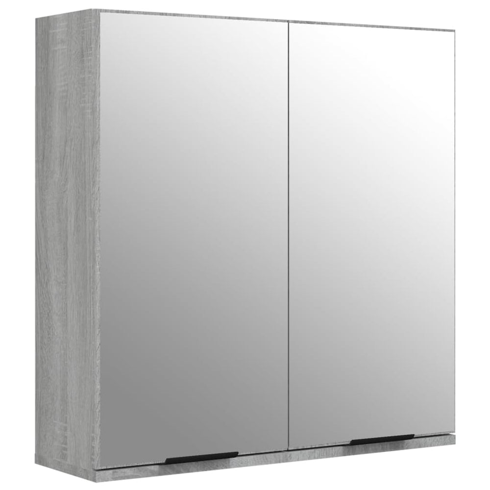 Badkamerkast met spiegel 64x20x67 cm grijs sonoma eikenkleurig - Griffin Retail