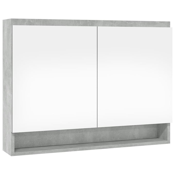 Badkamerkast met spiegel 80x15x60 cm MDF betongrijs - Griffin Retail