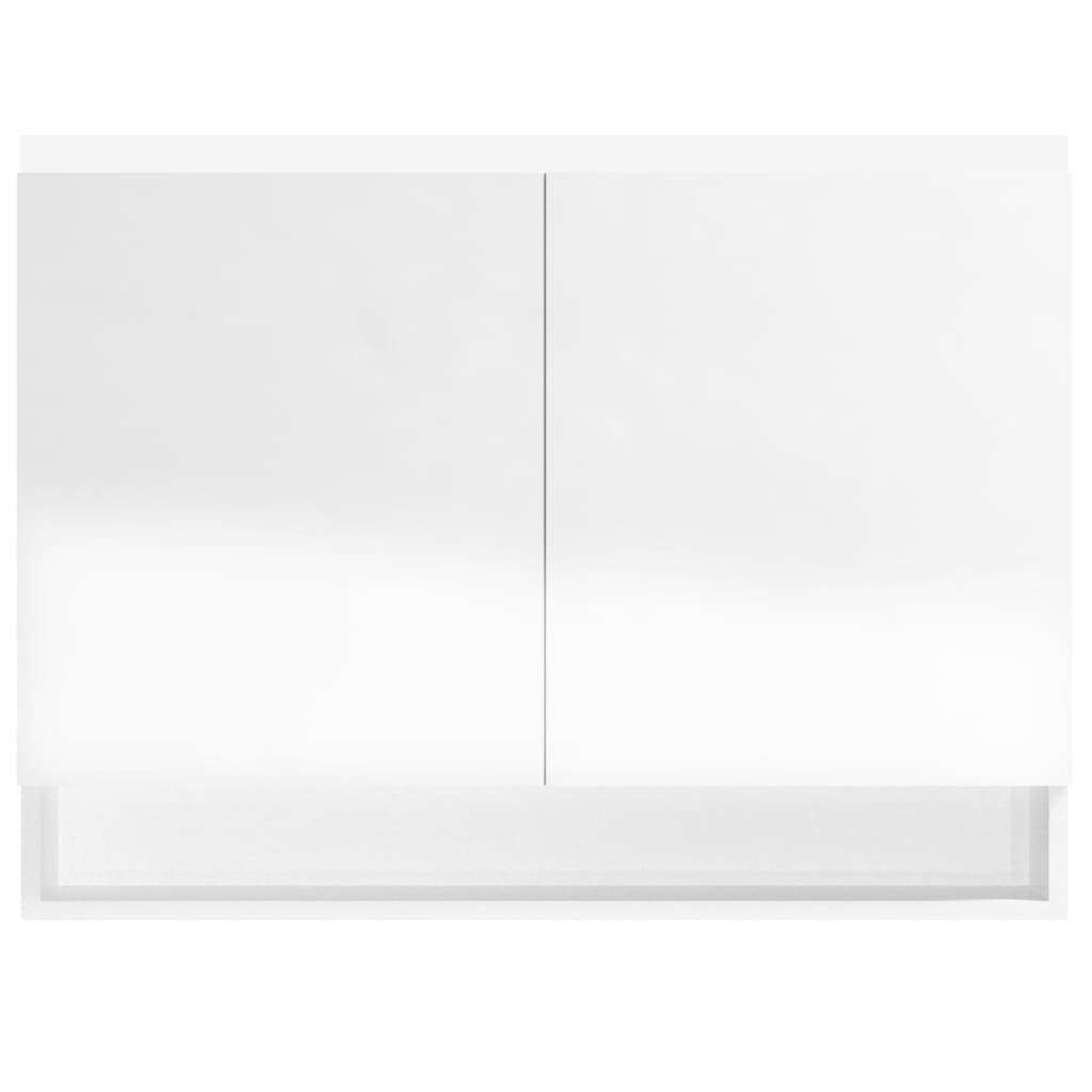 Badkamerkast met spiegel 80x15x60 cm MDF glanzend wit - Griffin Retail