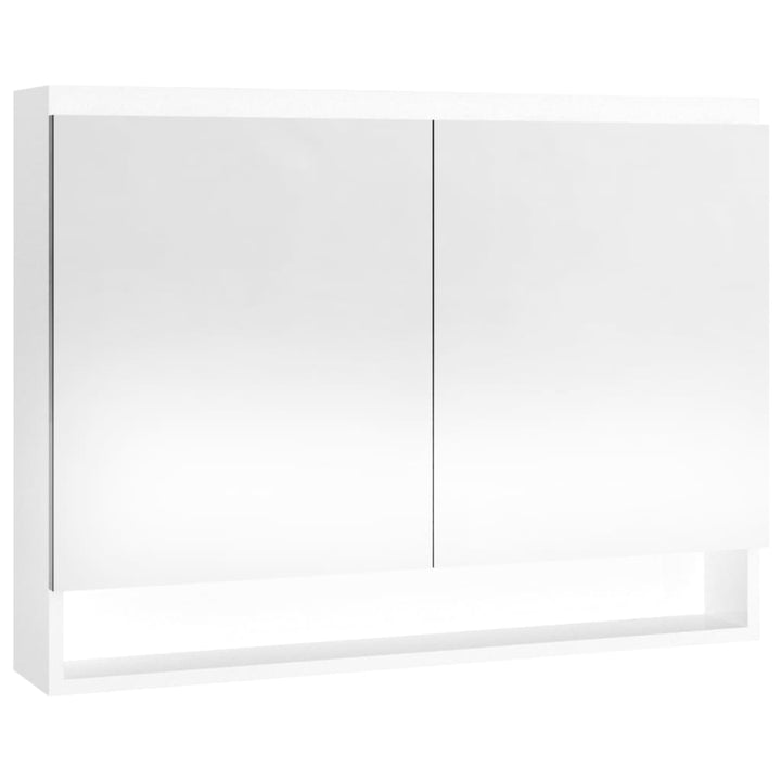 Badkamerkast met spiegel 80x15x60 cm MDF glanzend wit - Griffin Retail