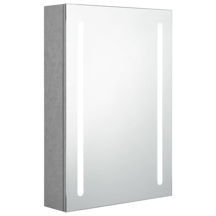 Badkamerkast met spiegel en LED 50x13x70 cm betongrijs - Griffin Retail