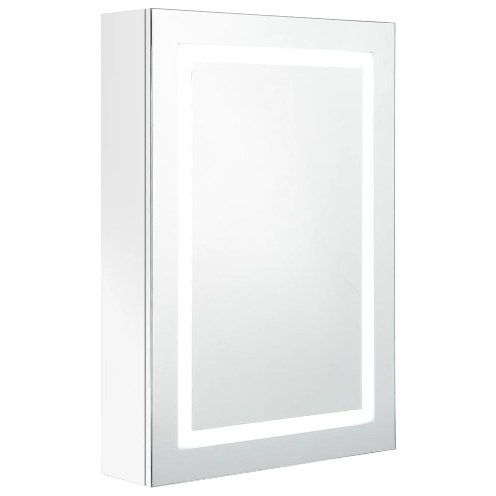Badkamerkast met spiegel en LED 50x13x70 cm glanzend wit - Griffin Retail