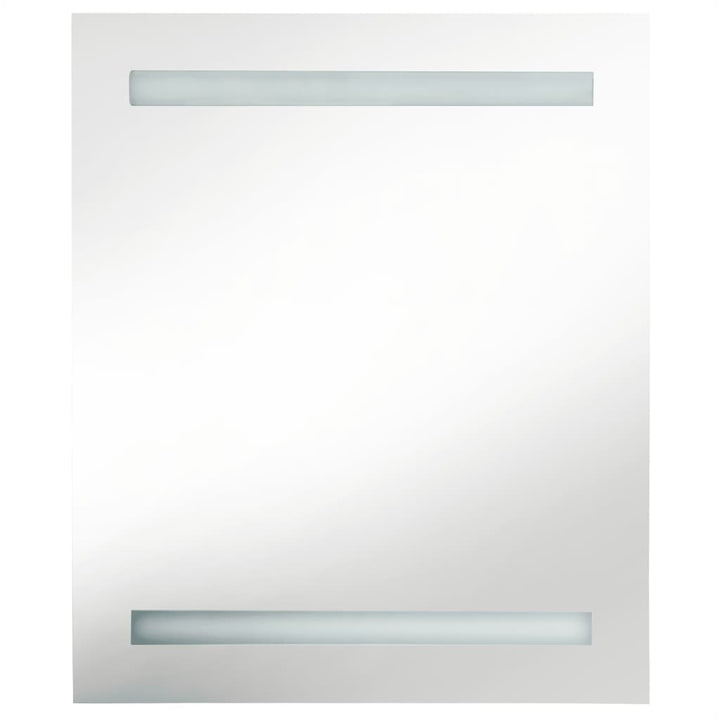Badkamerkast met spiegel en LED 50x14x60 cm glanzend grijs - Griffin Retail