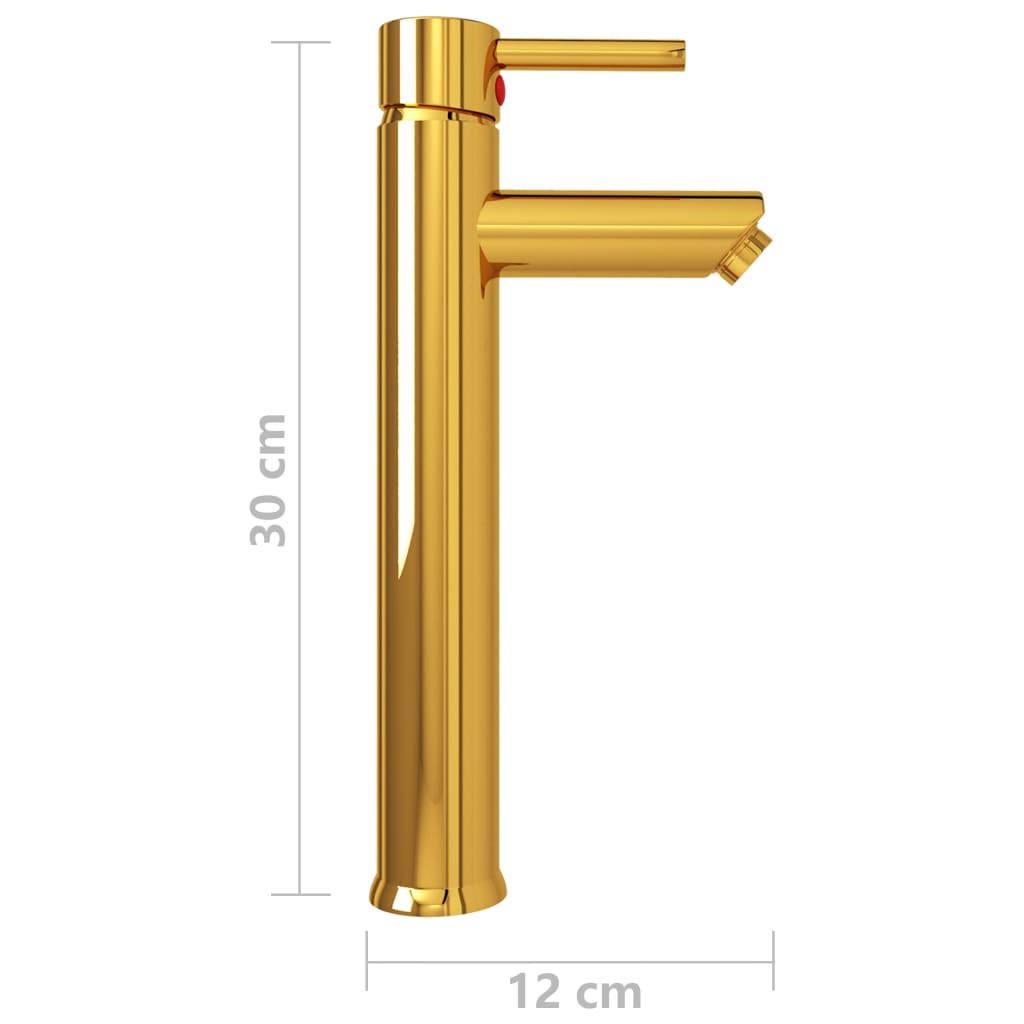 Badkamermengkraan 12x30 cm goudkleurig - Griffin Retail