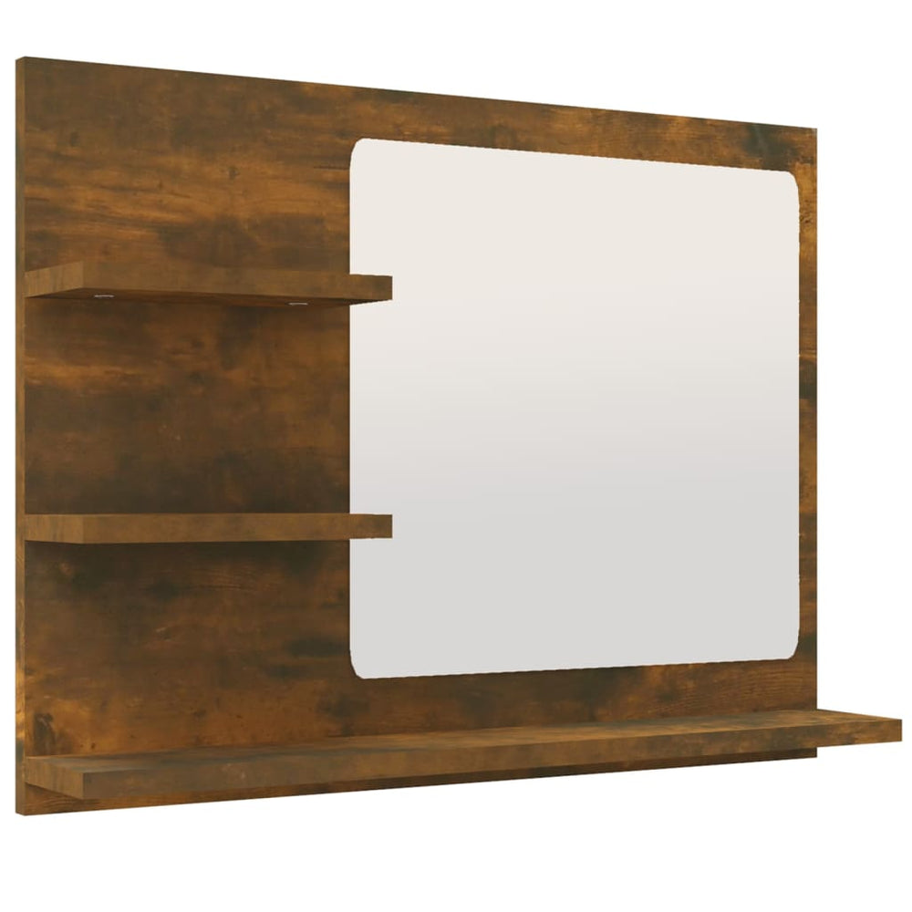 Badkamerspiegel 60x10,5x45 cm bewerkt hout gerookt eikenkleurig - Griffin Retail