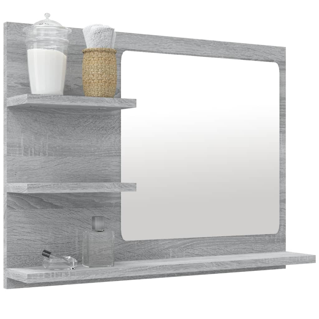 Badkamerspiegel 60x10,5x45 cm bewerkt hout grijs sonoma eiken - Griffin Retail