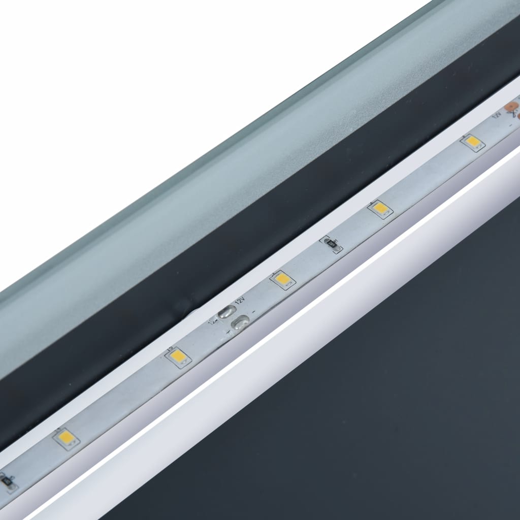 Badkamerspiegel LED met aanraaksensor en tijdweergave 80x60 cm - Griffin Retail