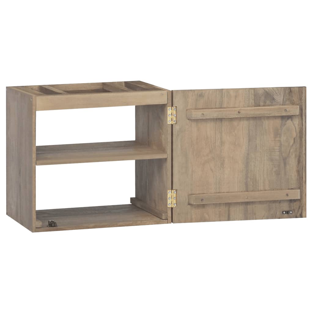 Badkamerwandkast 45x30x40 cm massief teakhout - Griffin Retail