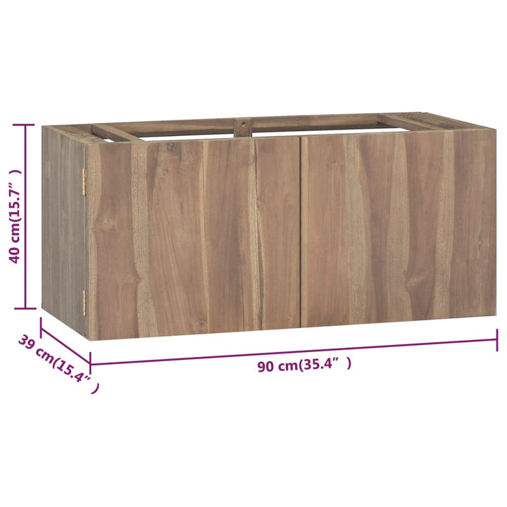 Badkamerwandkast 90x39x40 cm massief teakhout - Griffin Retail