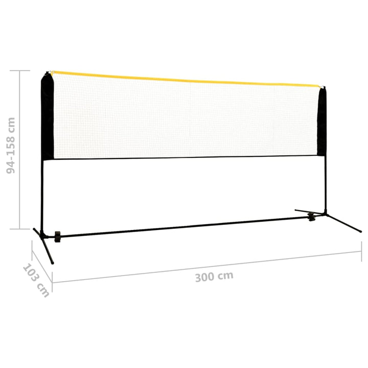Badmintonnet verstelbaar 300x103x94-158 cm metaal - Griffin Retail