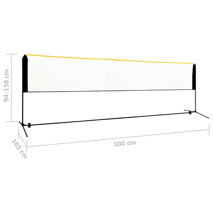 Badmintonnet verstelbaar 500x103x94-158 cm metaal - Griffin Retail
