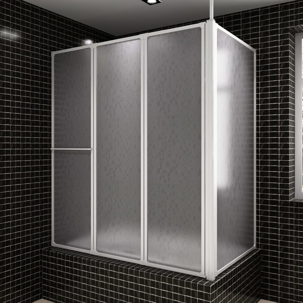 Badwand L-vormig 4 panelen inklapbaar 70x120x137 cm - Griffin Retail
